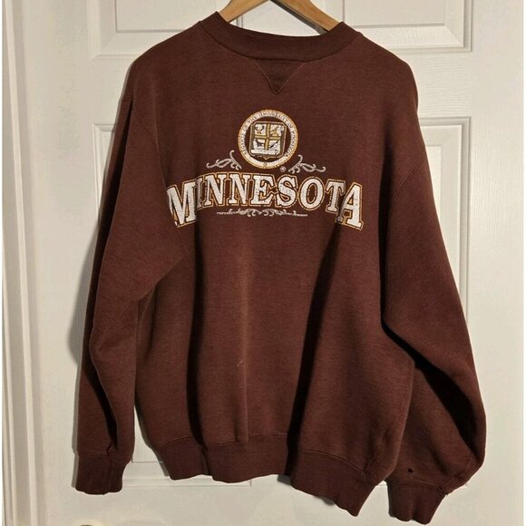 Vintage University Of Minnesota Golden Gophers Sweatshirt Men’s Large Distressed - Picture 1 of 9